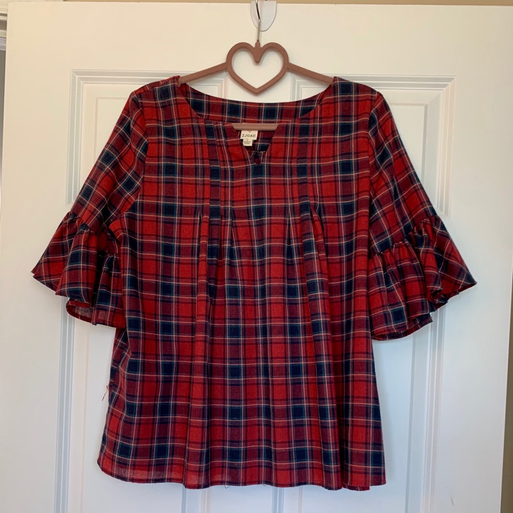 IJOAH Plaid peplum top